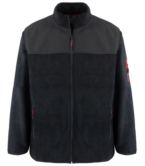 Polar męski klasyczny ciepły bluza rozpinana plus size (Czarny) Polar męski klasyczny ciepły bluza rozpinana plus size (Czarny)