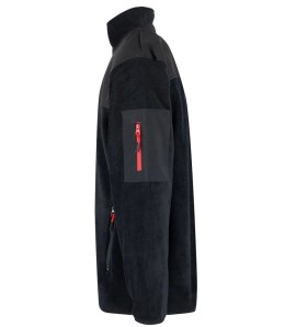 Polar męski klasyczny ciepły bluza rozpinana plus size (Czarny)