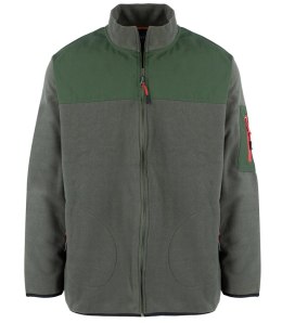 Polar męski klasyczny ciepły bluza rozpinana plus size (Zielony)