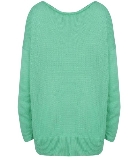 Sweter damski w kolorowe kwiaty z dlłuższym tyłem LILANA (Zielony || Wielokolorowy) Sweter damski w kolorowe kwiaty z dlłuższym tyłem LILANA (Zielony || Wielokolorowy)
