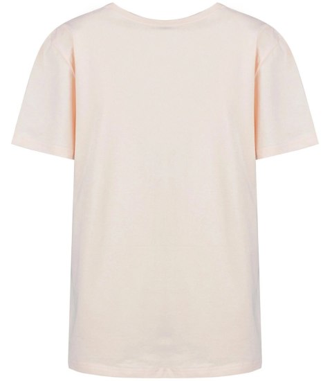 Bluzka koszulka t-shirt basic dekolt w serek ALDONA (Różowy) Bluzka koszulka t-shirt basic dekolt w serek ALDONA (Różowy)