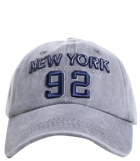 Czapka z daszkiem męska haft New York 92 Vintage (Szary) Czapka z daszkiem męska haft New York 92 Vintage (Szary)