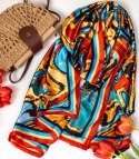 Elegancka chusta szalik szal w kolorowe wzory Stylowa (Wielokolorowy)