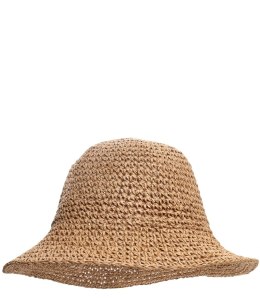 Kapelusz słomkowy pleciony BUCKET HAT (Brązowy)