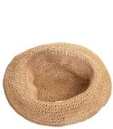 Kapelusz słomkowy pleciony BUCKET HAT (Brązowy)