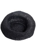 Kapelusz słomkowy pleciony BUCKET HAT (Czarny)