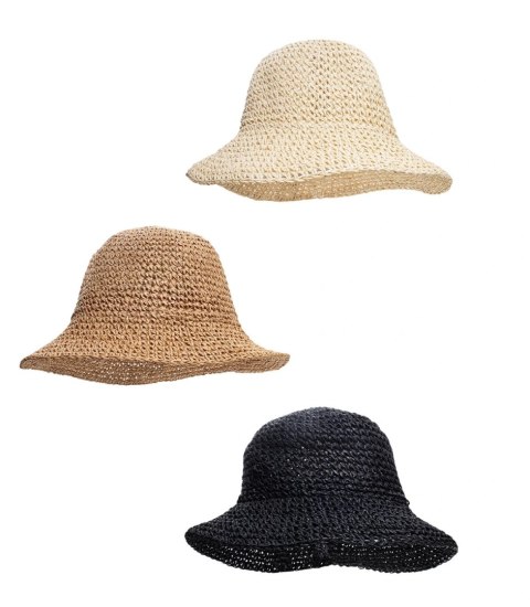 Kapelusz słomkowy pleciony BUCKET HAT (Czarny) Kapelusz słomkowy pleciony BUCKET HAT (Czarny)