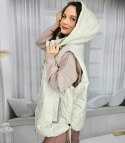 Krótki damski bezrękawnik kamizelka PLUS SIZE LILY (Biały)