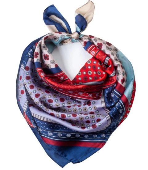 Chustka delikatna elegancka apaszka ozdobiona przepięknym wzorem (Wielokolorowy) Chustka delikatna elegancka apaszka ozdobiona przepięknym wzorem (Wielokolorowy)