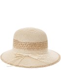 Damski kapelusz słomkowy chapeau-cloche złota nitka (Beżowy)