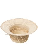 Damski kapelusz słomkowy chapeau-cloche złota nitka (Beżowy)