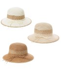Damski kapelusz słomkowy chapeau-cloche złota nitka (Beżowy)