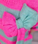 Kolorowy sweter z kokardą w paski wełna VIVIENE (Różowy || Wielokolorowy || Niebieski)