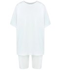 Komplet bawełniany t-shirt koszulka + krótkie legginsy SPIREL (Biały)