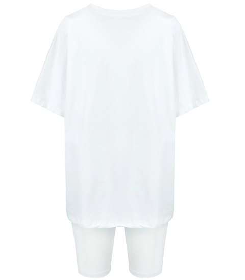 Komplet bawełniany t-shirt koszulka + krótkie legginsy SPIREL (Biały) Komplet bawełniany t-shirt koszulka + krótkie legginsy SPIREL (Biały)