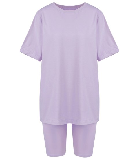 Komplet bawełniany t-shirt koszulka + krótkie legginsy SPIREL (Fioletowy) Komplet bawełniany t-shirt koszulka + krótkie legginsy SPIREL (Fioletowy)