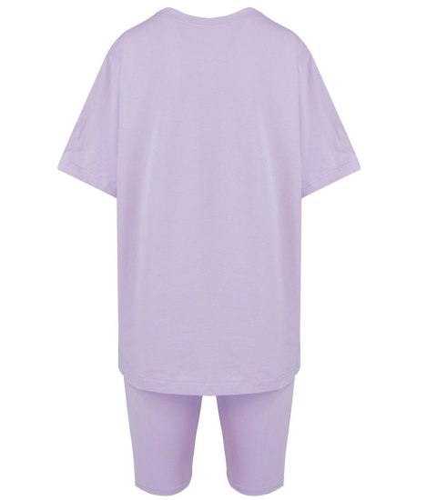 Komplet bawełniany t-shirt koszulka + krótkie legginsy SPIREL (Fioletowy) Komplet bawełniany t-shirt koszulka + krótkie legginsy SPIREL (Fioletowy)