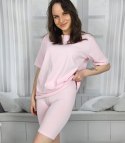 Komplet bawełniany t-shirt koszulka + krótkie legginsy SPIREL (Różowy)