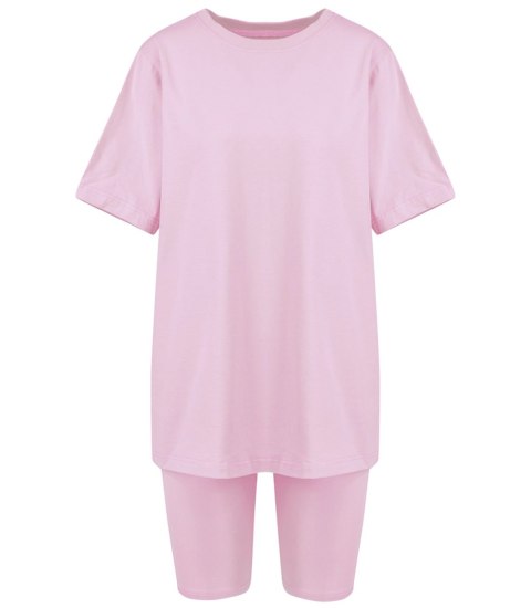 Komplet bawełniany t-shirt koszulka + krótkie legginsy SPIREL (Różowy) Komplet bawełniany t-shirt koszulka + krótkie legginsy SPIREL (Różowy)