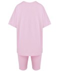 Komplet bawełniany t-shirt koszulka + krótkie legginsy SPIREL (Różowy)