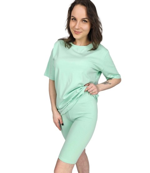 Komplet bawełniany t-shirt koszulka + krótkie legginsy SPIREL (Zielony) Komplet bawełniany t-shirt koszulka + krótkie legginsy SPIREL (Zielony)