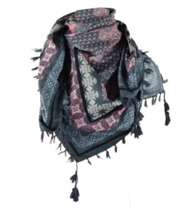 Chusta ludowa góralska BOHO w kwiaty (Szary)