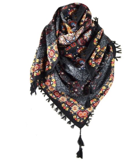 Duża chusta BOHO kwiatowe wzory (Wielokolorowy) Duża chusta BOHO kwiatowe wzory (Wielokolorowy)