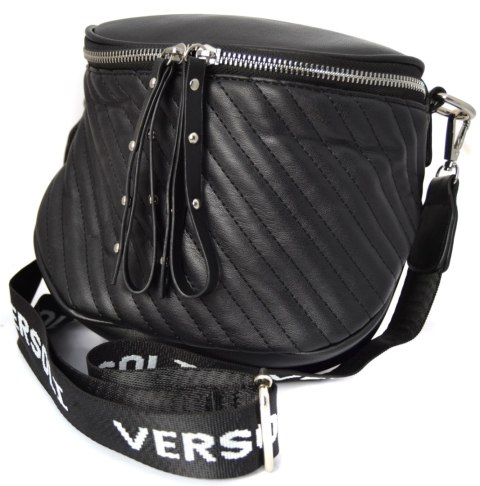 Duża torebka miejska pikowana crossbody biodrówka nerka Pasek (Czarny) Duża torebka miejska pikowana crossbody biodrówka nerka Pasek (Czarny)