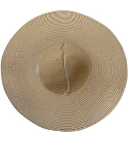 Elegancki damski KAPELUSZ z Ażurowym Wykończeniem (Beżowy)