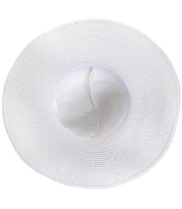 Elegancki damski KAPELUSZ z Ażurowym Wykończeniem (Biały)