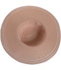 Elegancki damski kapelusz słomkowy ażurowy (Różowy)
