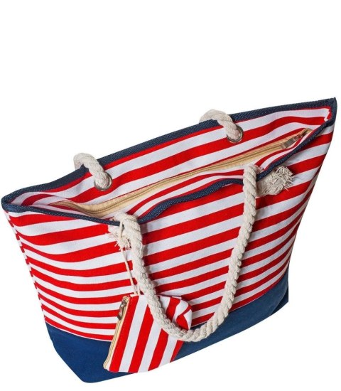 Mega duża torba plażowa shopper miejska w paski Mega duża torba plażowa shopper miejska w paski