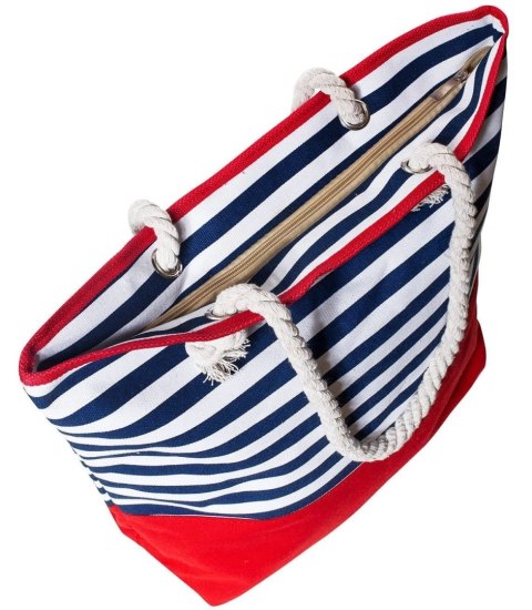 Mega duża torba plażowa shopper miejska w paski Mega duża torba plażowa shopper miejska w paski