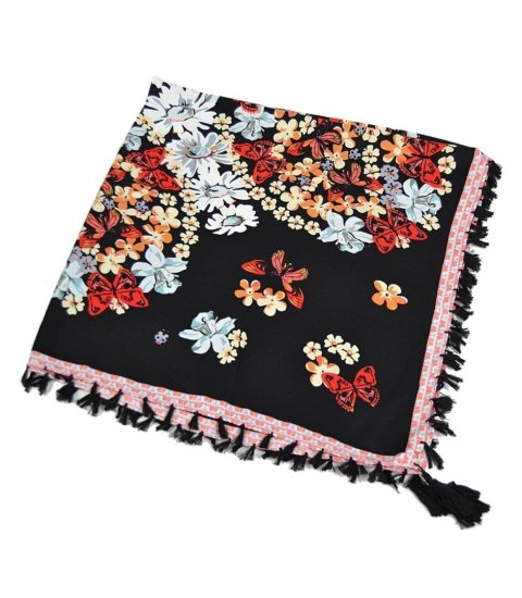 Piękna barwna chusta w kwiaty FOLK style (Wielokolorowy) Piękna barwna chusta w kwiaty FOLK style (Wielokolorowy)