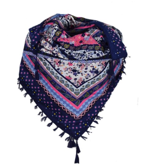 Piękna barwna chusta wzory BOHO styl (Granatowy) Piękna barwna chusta wzory BOHO styl (Granatowy)