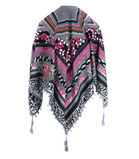 Piękna barwna chusta wzory BOHO styl (Szary) Piękna barwna chusta wzory BOHO styl (Szary)
