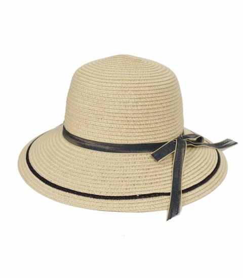 Stylowy kapelusz słomkowy wstążka elegancki (Ecru) Stylowy kapelusz słomkowy wstążka elegancki (Ecru)