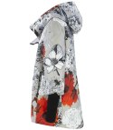 Asymetryczna przejściowa KURTKA print KWIATY (Szary) 7XL (54)