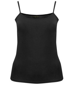 Damski top na ramiączka podkoszulka bawełniany wiele kolorów (Czarny) S/M