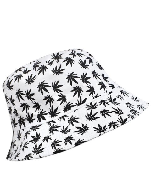 Dwustronny kapelusz BUCKET HAT print listki (Biały) Dwustronny kapelusz BUCKET HAT print listki (Biały)