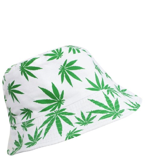 Dwustronny kapelusz BUCKET HAT print listki (Biały) Dwustronny kapelusz BUCKET HAT print listki (Biały)