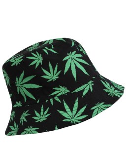 Dwustronny kapelusz BUCKET HAT print listki (Wielokolorowy)