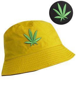 Dwustronny kapelusz turystyczny bucket hat 2w1 (Żółty)