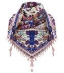 Niepowtarzalna barwna chusta folk BOHO kwiaty (Różowy)
