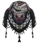 Niepowtarzalna chusta folk BOHO azteckie wzory (Wielokolorowy)