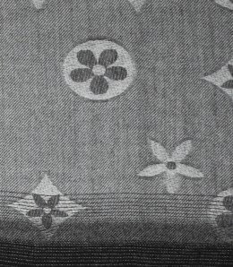 Szal Tkany szalik elegancka chusta w kwiaty ombre (Szary)