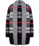 CIEPŁY Sweter Kardigan narzutka KRATA Elegancki (Czarny) S/M