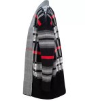 CIEPŁY Sweter Kardigan narzutka KRATA Elegancki (Czarny) S/M