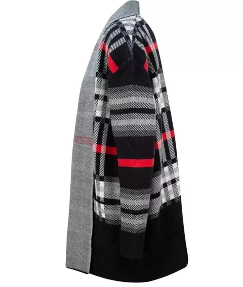 CIEPŁY Sweter Kardigan narzutka KRATA Elegancki (Czarny) S/M CIEPŁY Sweter Kardigan narzutka KRATA Elegancki (Czarny) S/M