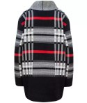 CIEPŁY Sweter Kardigan narzutka KRATA Elegancki (Czarny) S/M